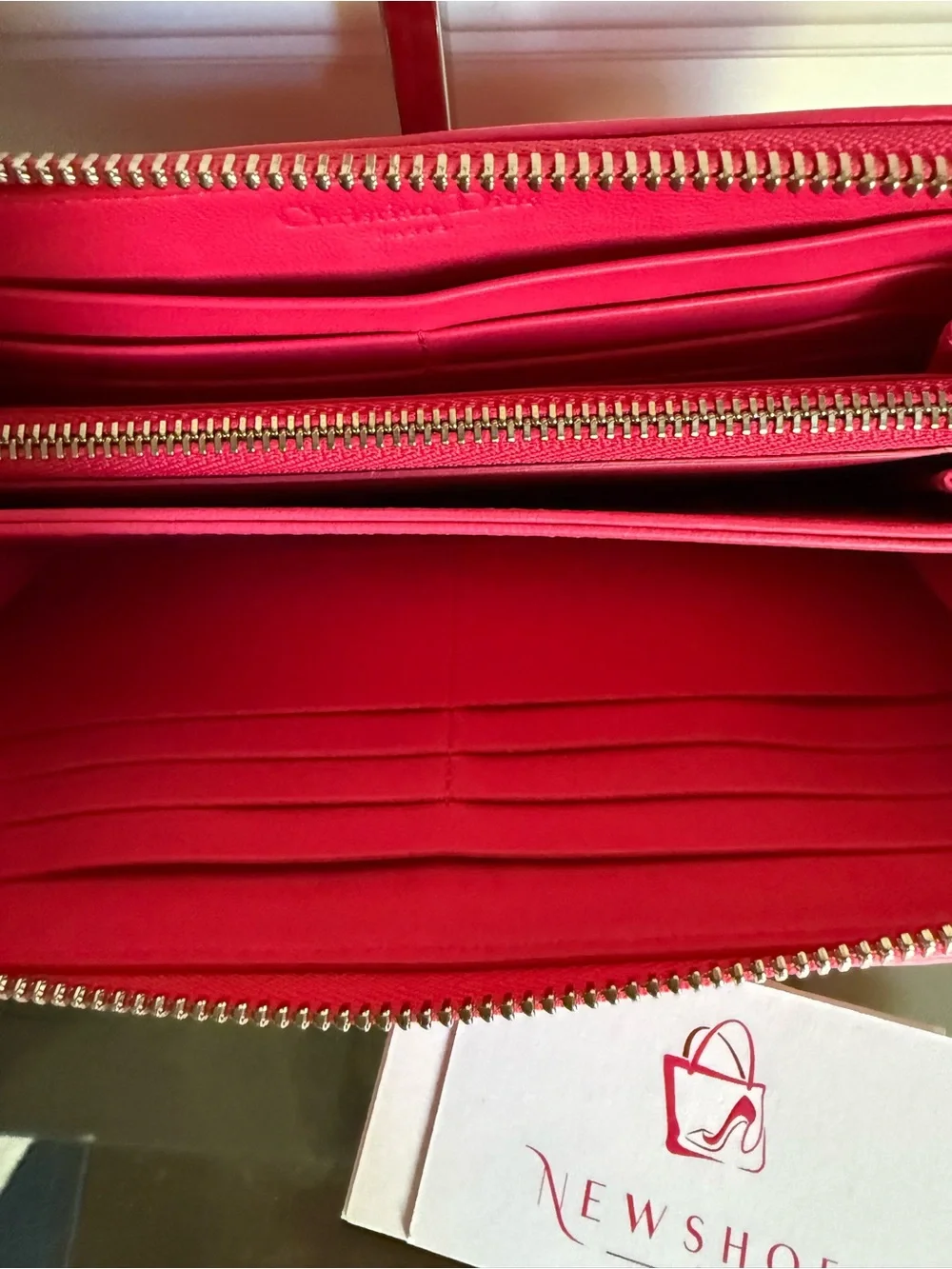 Dior Pink Quilted Zip-Around Wallet